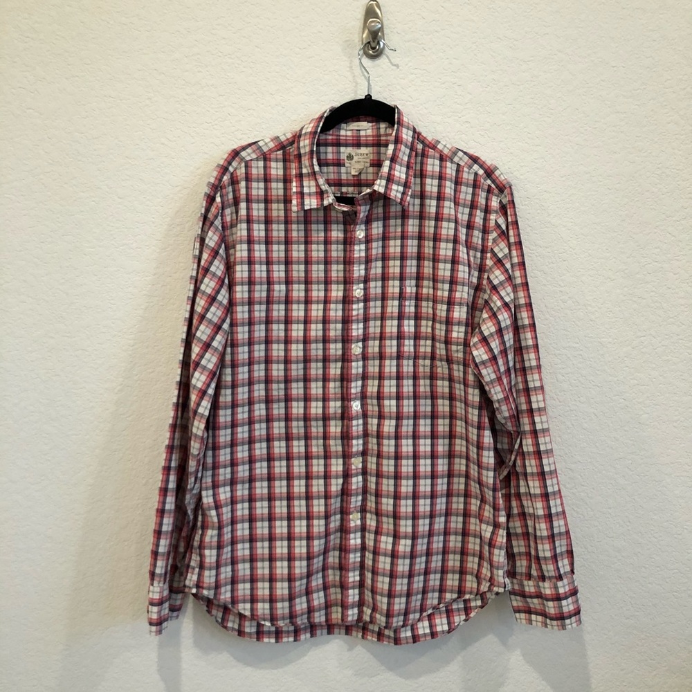 J Crew men plaid button down shirt long sleeve